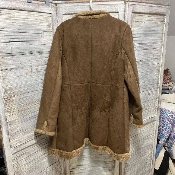 vintage 1980S/90S Esprit embroidered Faux Suede Boho Jacket XL - Picture 8 of 8